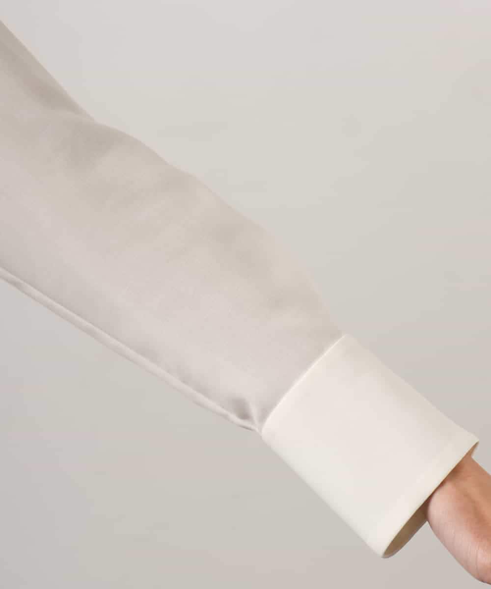 F6BGD07290 MICHEL KLEIN(小さいサイズ)(メゾン ドゥ サンク) [小さいサイズ]シアータッチ ドローストリングシャツブラウス アイボリー