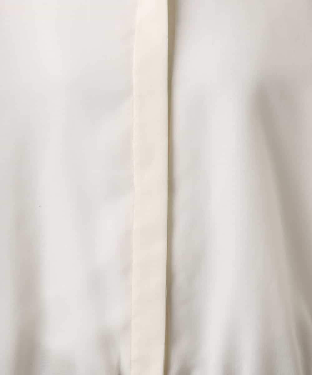 F6BGD07290 MICHEL KLEIN(小さいサイズ)(メゾン ドゥ サンク) [小さいサイズ]シアータッチ ドローストリングシャツブラウス アイボリー