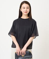 F6BGV48170 MICHEL KLEIN(小さいサイズ)(メゾン ドゥ サンク) [小さいサイズ]シアーTブラウス(2WAY/セットアップ対応) ブラウン(87)