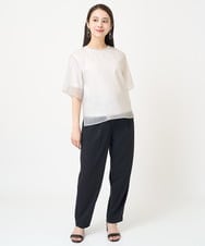 F6BGV48170 MICHEL KLEIN(小さいサイズ)(メゾン ドゥ サンク) [小さいサイズ]シアーTブラウス(2WAY/セットアップ対応) ブラウン(87)