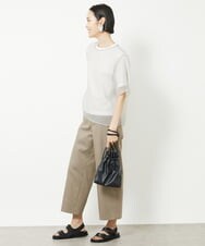 F6BGV48170 MICHEL KLEIN(小さいサイズ)(メゾン ドゥ サンク) [小さいサイズ]シアーTブラウス(2WAY/セットアップ対応) ブラウン(87)