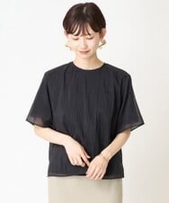 F6BGV48170 MICHEL KLEIN(小さいサイズ)(メゾン ドゥ サンク) [小さいサイズ]シアーTブラウス(2WAY/セットアップ対応) ブラック(94)