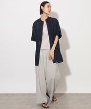 F6BHA05230 MICHEL KLEIN(小さいサイズ)(メゾン ドゥ サンク) [小さいサイズ]シアーチュニックブラウス ネイビー