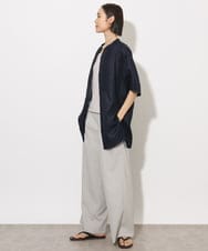F6BHA05230 MICHEL KLEIN(小さいサイズ)(メゾン ドゥ サンク) [小さいサイズ]シアーチュニックブラウス ネイビー
