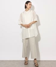 F6BHA05230 MICHEL KLEIN(小さいサイズ)(メゾン ドゥ サンク) [小さいサイズ]シアーチュニックブラウス ネイビー