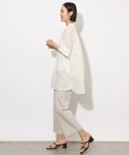 F6BHA05230 MICHEL KLEIN(小さいサイズ)(メゾン ドゥ サンク) [小さいサイズ]シアーチュニックブラウス ネイビー