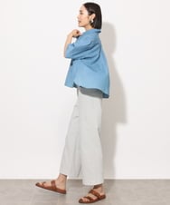 F6BHA07210 MICHEL KLEIN(小さいサイズ)(メゾン ドゥ サンク) [小さいサイズ]ライトオンスデニムシャツ(セットアップ対応) ライトブルー