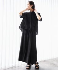 F6BHA18230 MICHEL KLEIN(小さいサイズ)(メゾン ドゥ サンク) [小さいサイズ]エンブロイダリーレースブラウス(セットアップ対応) ライトブルー