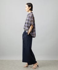 F6BHD06240 MICHEL KLEIN(小さいサイズ)(メゾン ドゥ サンク) [小さいサイズ]シアーチェックシャツ パープル