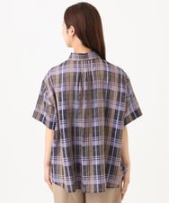 F6BHD06240 MICHEL KLEIN(小さいサイズ)(メゾン ドゥ サンク) [小さいサイズ]シアーチェックシャツ パープル