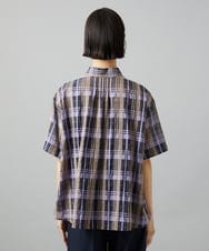 F6BHD06240 MICHEL KLEIN(小さいサイズ)(メゾン ドゥ サンク) [小さいサイズ]シアーチェックシャツ パープル