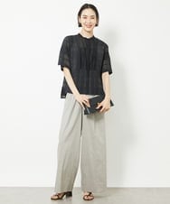 F6BHV51190 MICHEL KLEIN(小さいサイズ)(メゾン ドゥ サンク) [小さいサイズ]チェックジャカードレースブラウス(セットアップ対応) アイボリー(90)