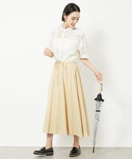 F6BHV51190 MICHEL KLEIN(小さいサイズ)(メゾン ドゥ サンク) [小さいサイズ]チェックジャカードレースブラウス(セットアップ対応) アイボリー(90)