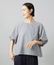 F6BID09230 MICHEL KLEIN(小さいサイズ)(メゾン ドゥ サンク) [小さいサイズ]パフスリーブブラウス ライトグレー