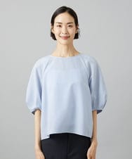 F6BID09230 MICHEL KLEIN(小さいサイズ)(メゾン ドゥ サンク) [小さいサイズ]パフスリーブブラウス ライトグレー