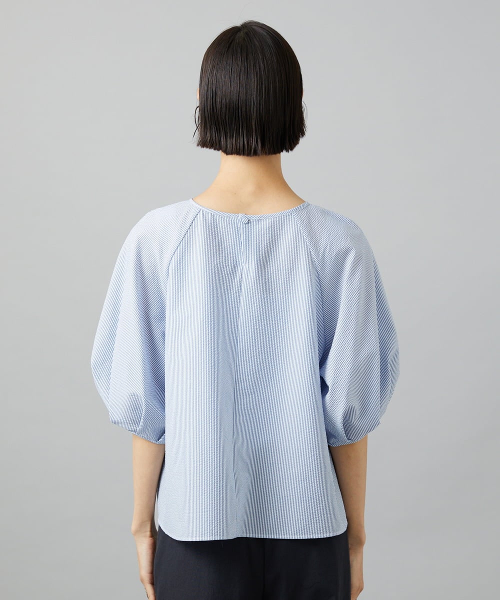 F6BID09230 MICHEL KLEIN(小さいサイズ)(メゾン ドゥ サンク) [小さいサイズ]パフスリーブブラウス ライトグレー