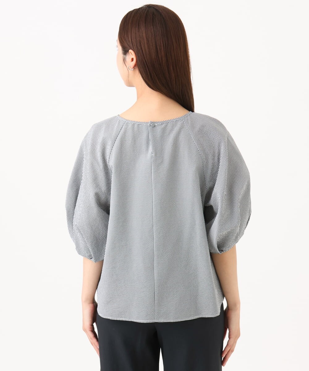 F6BID09230 MICHEL KLEIN(小さいサイズ)(メゾン ドゥ サンク) [小さいサイズ]パフスリーブブラウス ライトグレー