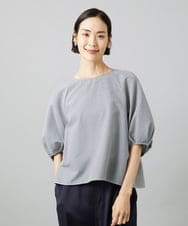 F6BID09230 MICHEL KLEIN(小さいサイズ)(メゾン ドゥ サンク) [小さいサイズ]パフスリーブブラウス ライトグレー