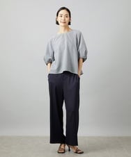 F6BID09230 MICHEL KLEIN(小さいサイズ)(メゾン ドゥ サンク) [小さいサイズ]パフスリーブブラウス ライトグレー