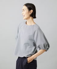 F6BID09230 MICHEL KLEIN(小さいサイズ)(メゾン ドゥ サンク) [小さいサイズ]パフスリーブブラウス ライトグレー
