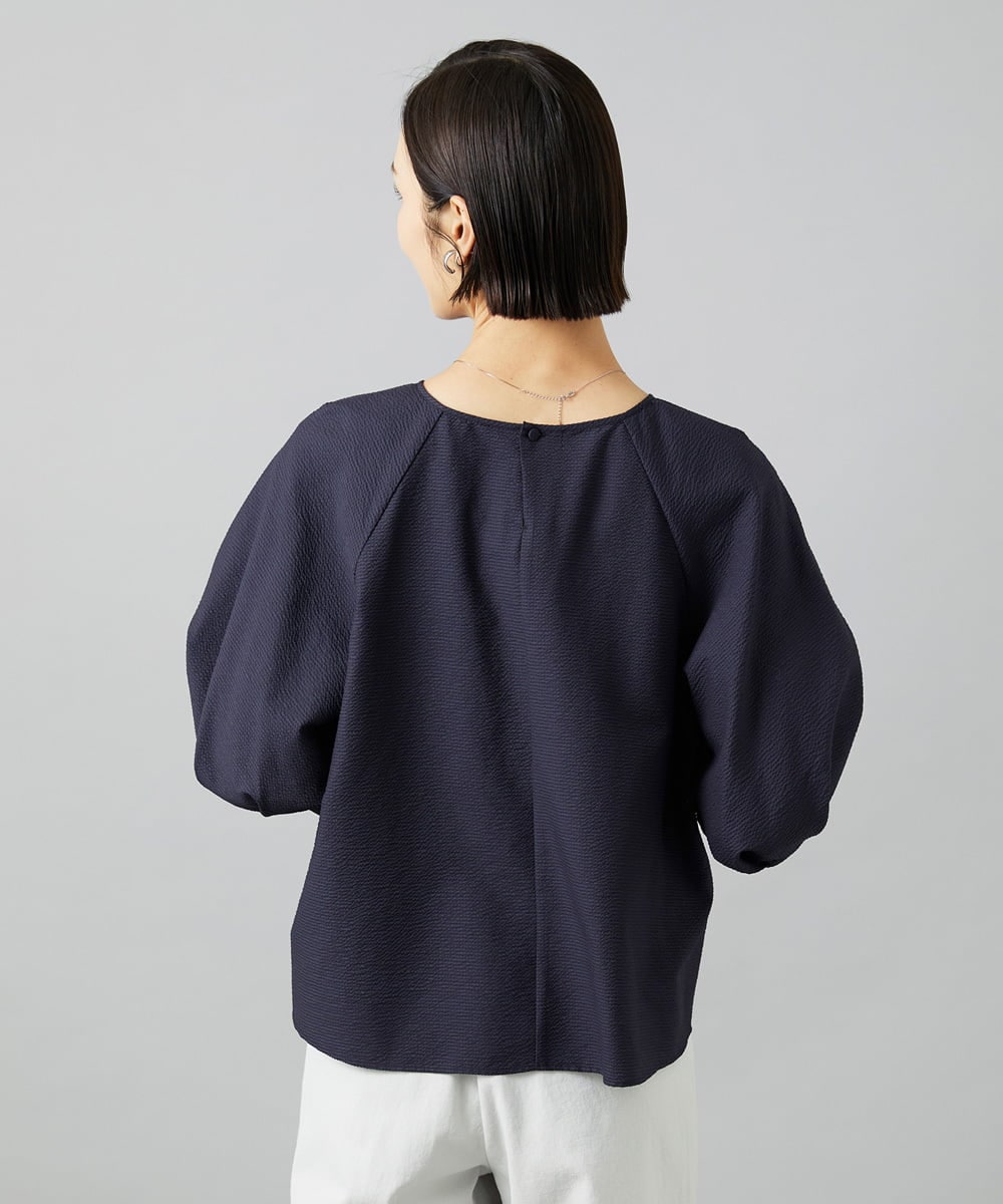 F6BID09230 MICHEL KLEIN(小さいサイズ)(メゾン ドゥ サンク) [小さいサイズ]パフスリーブブラウス ライトグレー