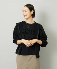 F6CAD04270 MICHEL KLEIN(小さいサイズ)(メゾン ドゥ サンク) [小さいサイズ]シアー裏毛アクセントラメパーカー ブラック