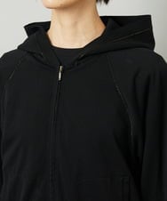 F6CAD04270 MICHEL KLEIN(小さいサイズ)(メゾン ドゥ サンク) [小さいサイズ]シアー裏毛アクセントラメパーカー ブラック