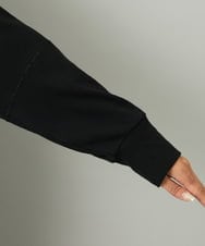 F6CAD04270 MICHEL KLEIN(小さいサイズ)(メゾン ドゥ サンク) [小さいサイズ]シアー裏毛アクセントラメパーカー ブラック