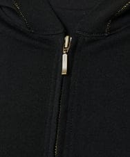 F6CAD04270 MICHEL KLEIN(小さいサイズ)(メゾン ドゥ サンク) [小さいサイズ]シアー裏毛アクセントラメパーカー ブラック