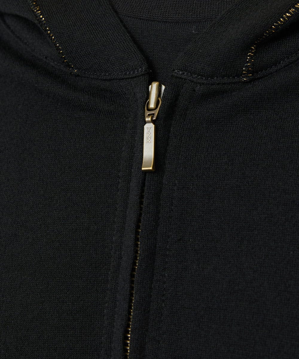 F6CAD04270 MICHEL KLEIN(小さいサイズ)(メゾン ドゥ サンク) [小さいサイズ]シアー裏毛アクセントラメパーカー ブラック