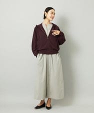 F6CAD04270 MICHEL KLEIN(小さいサイズ)(メゾン ドゥ サンク) [小さいサイズ]シアー裏毛アクセントラメパーカー ブラック