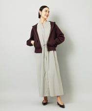 F6CAD04270 MICHEL KLEIN(小さいサイズ)(メゾン ドゥ サンク) [小さいサイズ]シアー裏毛アクセントラメパーカー ブラック