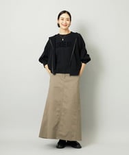 F6CAD04270 MICHEL KLEIN(小さいサイズ)(メゾン ドゥ サンク) [小さいサイズ]シアー裏毛アクセントラメパーカー ブラック