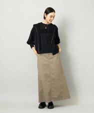 F6CAD04270 MICHEL KLEIN(小さいサイズ)(メゾン ドゥ サンク) [小さいサイズ]シアー裏毛アクセントラメパーカー ブラック