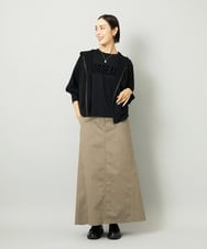 F6CAD04270 MICHEL KLEIN(小さいサイズ)(メゾン ドゥ サンク) [小さいサイズ]シアー裏毛アクセントラメパーカー ブラック
