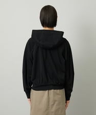 F6CAD04270 MICHEL KLEIN(小さいサイズ)(メゾン ドゥ サンク) [小さいサイズ]シアー裏毛アクセントラメパーカー ブラック