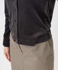 F6CAD16200 MICHEL KLEIN(小さいサイズ)(メゾン ドゥ サンク) [小さいサイズ]シアーベロアクルーネックカーディガン ダークグレー