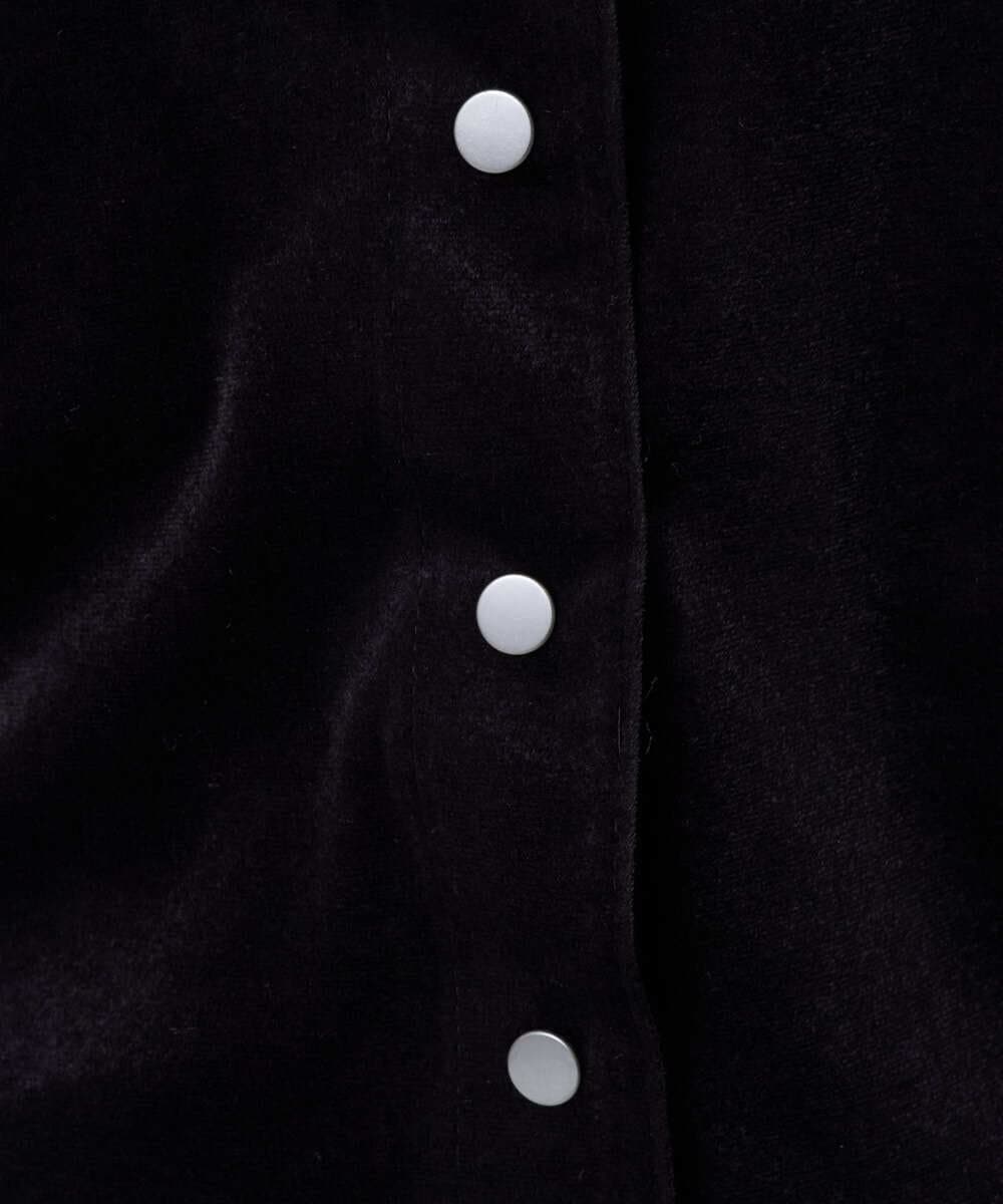 F6CAD16200 MICHEL KLEIN(小さいサイズ)(メゾン ドゥ サンク) [小さいサイズ]シアーベロアクルーネックカーディガン ダークグレー