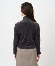 F6CAD16200 MICHEL KLEIN(小さいサイズ)(メゾン ドゥ サンク) [小さいサイズ]シアーベロアクルーネックカーディガン ダークグレー