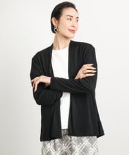 F6CGA13180 MICHEL KLEIN(小さいサイズ)(メゾン ドゥ サンク) [小さいサイズ]ドレープカーディガン(接触冷感/UVカット) ブラック