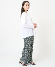 F6CHV11170 MICHEL KLEIN(小さいサイズ)(メゾン ドゥ サンク) [小さいサイズ]ミドル丈シアーカーディガン(日よけ/冷房対策に) ライムイエロー(30)
