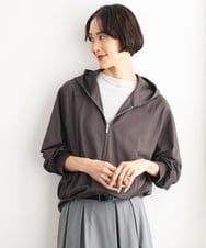 F6CJD30270 MICHEL KLEIN(小さいサイズ)(メゾン ドゥ サンク) シアー裏毛パーカー ダークグレー