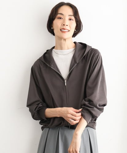 F6CJD30270 MICHEL KLEIN(小さいサイズ) シアー裏毛パーカー