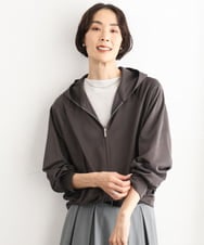 F6CJD30270 MICHEL KLEIN(小さいサイズ)(メゾン ドゥ サンク) シアー裏毛パーカー ダークグレー