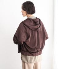 F6CJD30270 MICHEL KLEIN(小さいサイズ)(メゾン ドゥ サンク) シアー裏毛パーカー ダークグレー
