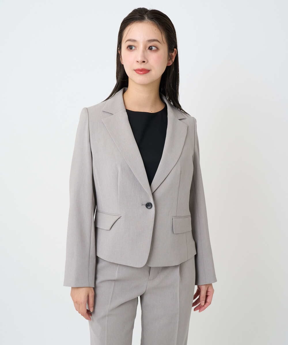 F6DAD36380 MICHEL KLEIN(小さいサイズ)(メゾン ドゥ サンク) [小さいサイズ][セットアップ対応]テーラードジャケット グレー