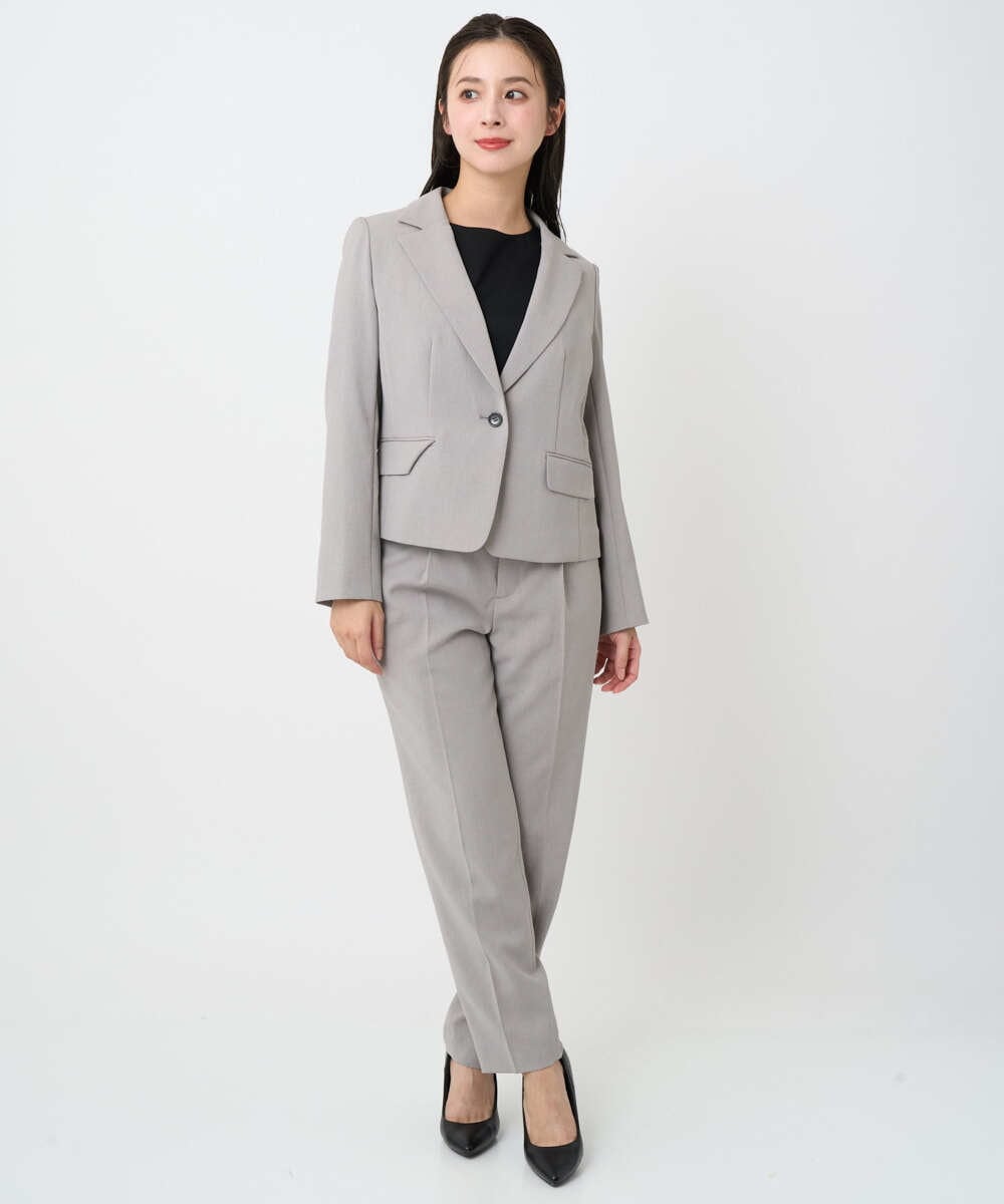 F6DAD36380 MICHEL KLEIN(小さいサイズ)(メゾン ドゥ サンク) [小さいサイズ][セットアップ対応]テーラードジャケット グレー