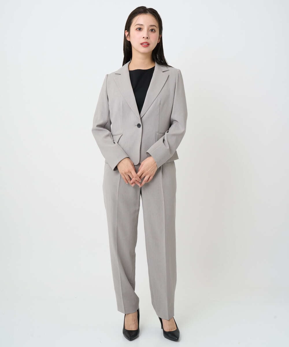 F6DAD36380 MICHEL KLEIN(小さいサイズ)(メゾン ドゥ サンク) [小さいサイズ][セットアップ対応]テーラードジャケット グレー