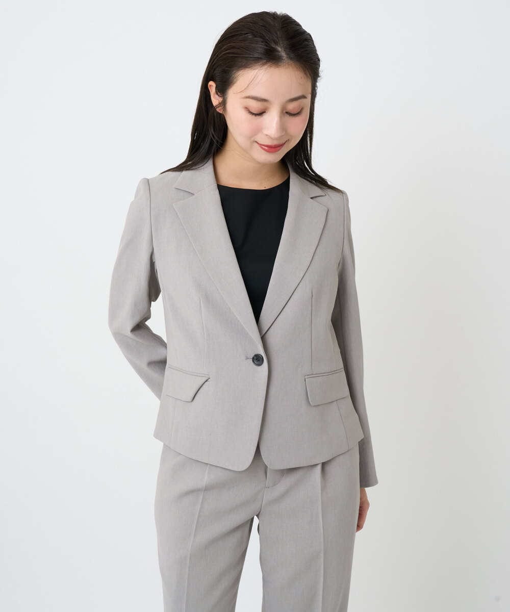 F6DAD36380 MICHEL KLEIN(小さいサイズ)(メゾン ドゥ サンク) [小さいサイズ][セットアップ対応]テーラードジャケット グレー