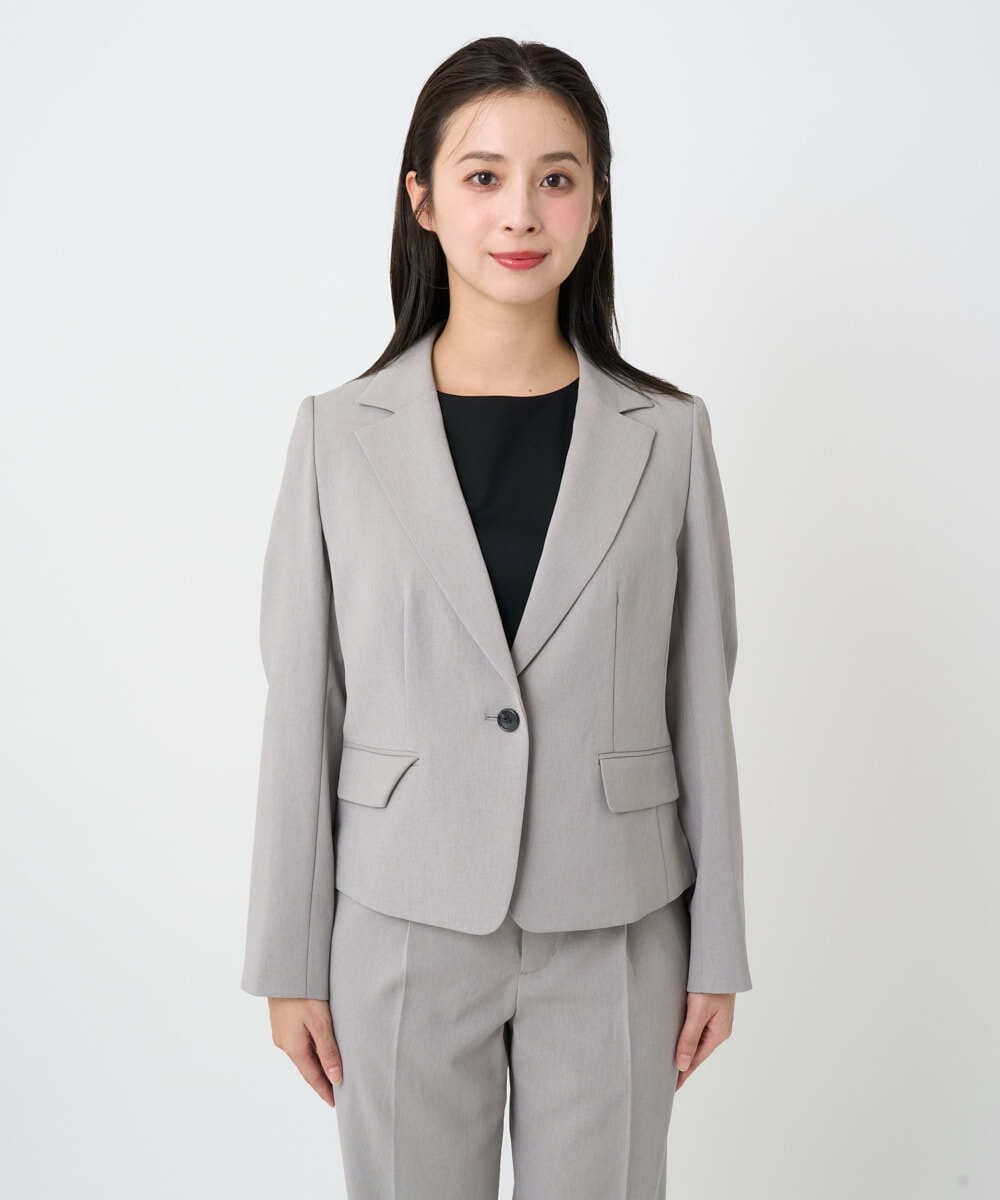 F6DAD36380 MICHEL KLEIN(小さいサイズ)(メゾン ドゥ サンク) [小さいサイズ][セットアップ対応]テーラードジャケット グレー